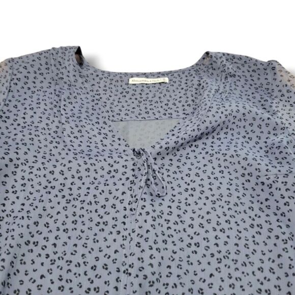 Abercrombie & Fitch Bodysuit Size XL Women's Long Sleeve Top Sheer Leopard Print - Picture 3 of 8